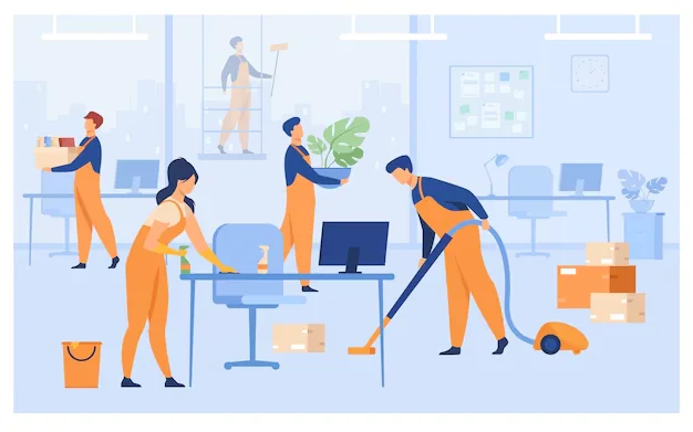 Commercial building cleaning service